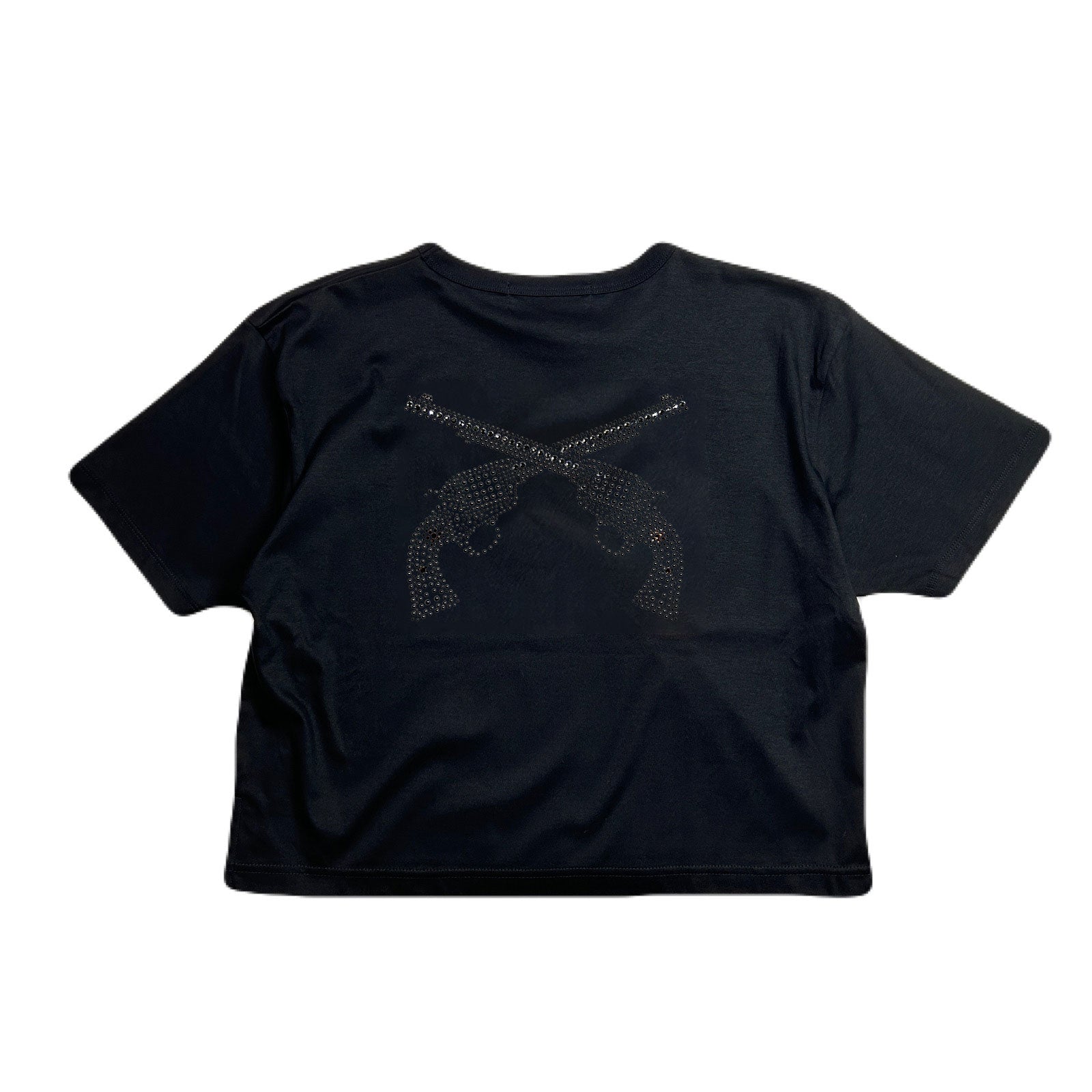 Load image into Gallery viewer, WOMENS CROSSGUN METAL T-SHIRT / BLACK