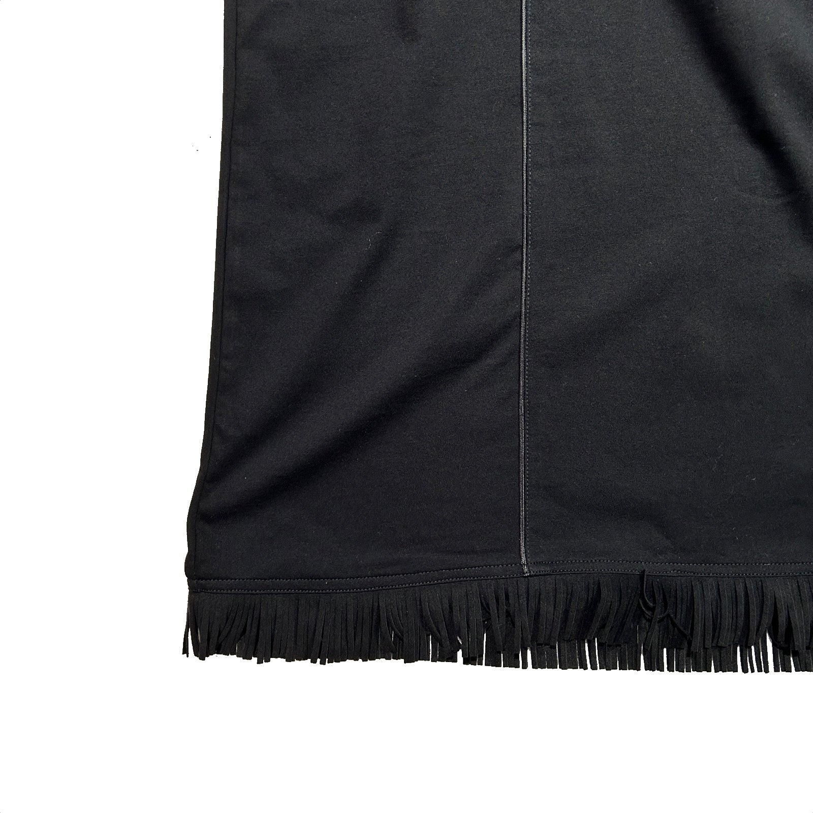 画像をギャラリービューアに読み込む, WOMENS HEAVY JERSEY FRINGE DRESS / BLACK