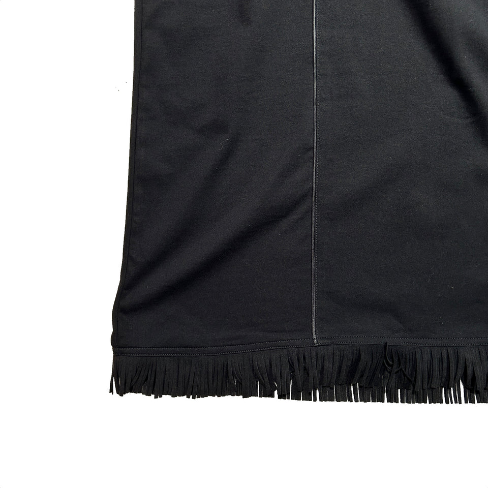 画像をギャラリービューアに読み込む, WOMENS HEAVY JERSEY FRINGE DRESS / BLACK