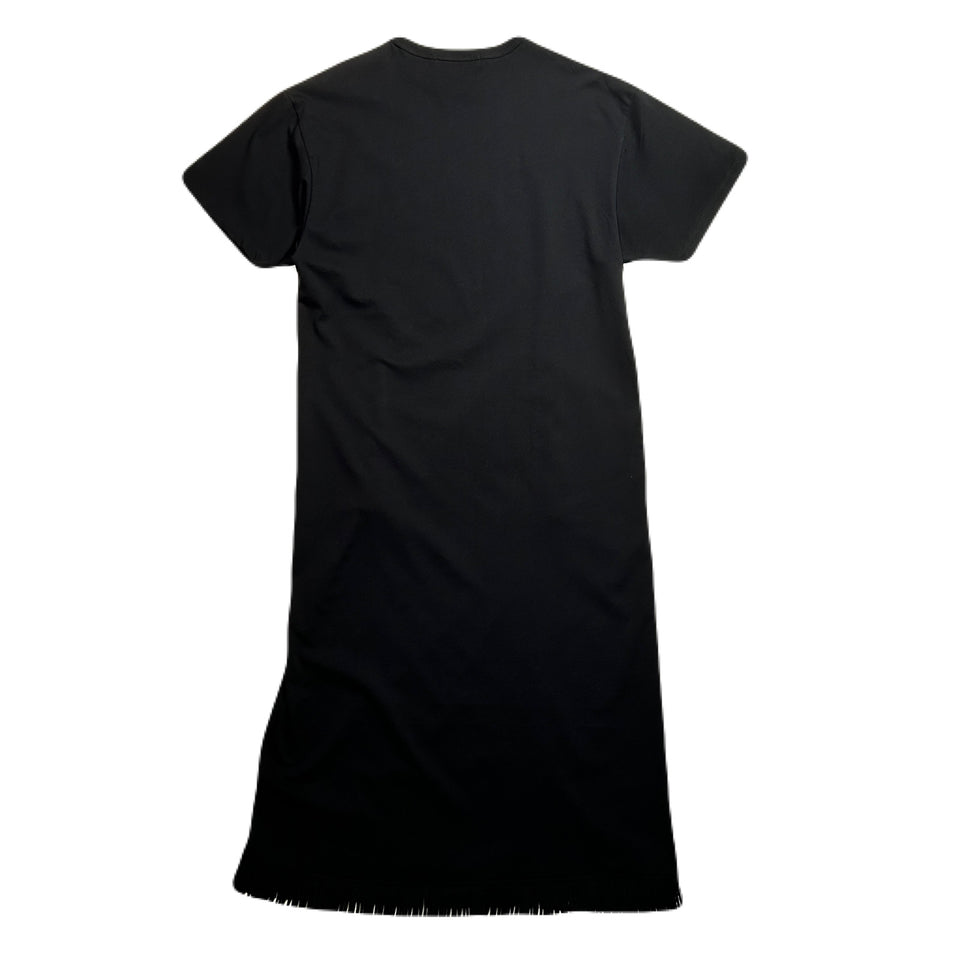 画像をギャラリービューアに読み込む, WOMENS HEAVY JERSEY FRINGE DRESS / BLACK