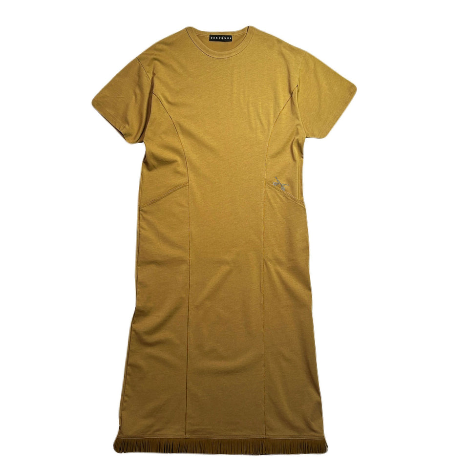 画像をギャラリービューアに読み込む, WOMENS HEAVY JERSEY FRINGE DRESS / BEIGE