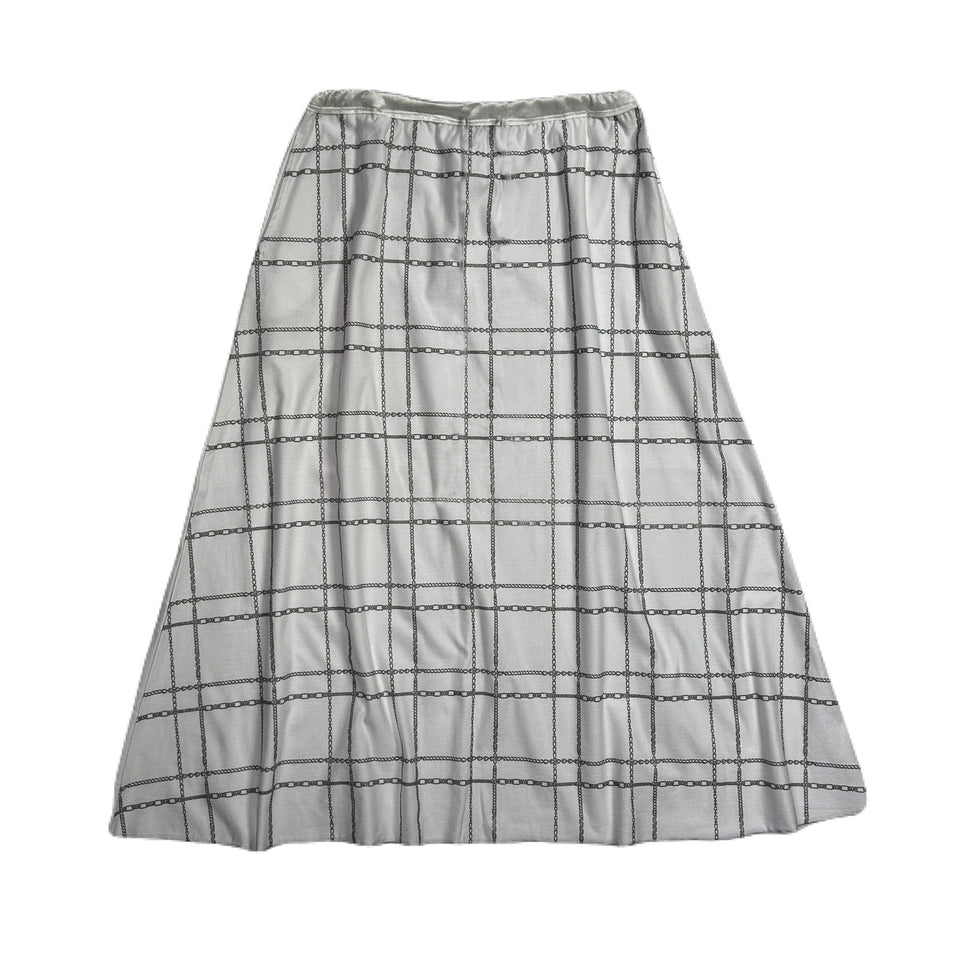 画像をギャラリービューアに読み込む, WOMENS CHAIN CHECK SKIRT / WHITE*SILVER