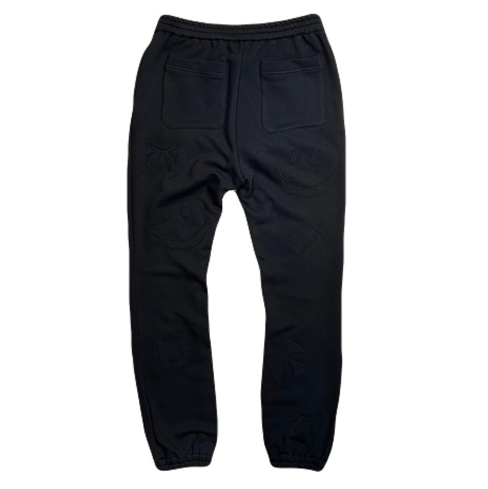 Load image into Gallery viewer, MIX EMBROIDERY PATCH PANTS / BLACK