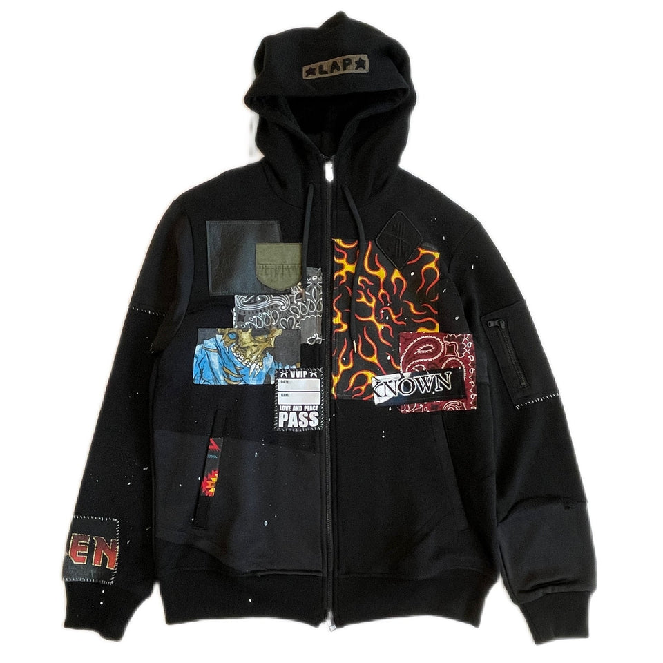 画像をギャラリービューアに読み込む, OVERDESIGN REMAKE ZIP HOODIE OD14 / BLACK