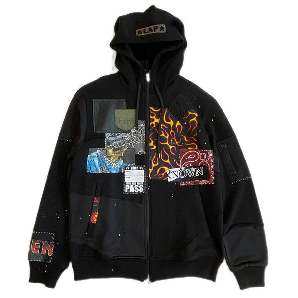 OVERDESIGN REMAKE ZIP HOODIE OD14 / BLACK