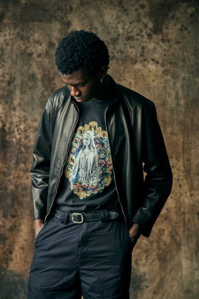 将图片加载到图库查看器,COW LEATHER JACKET / BLACK
