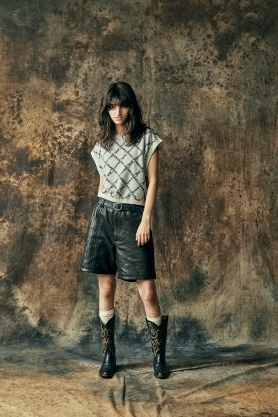 将图片加载到图库查看器,WOMENS CHAIN JACQUARD KNIT / GRAY