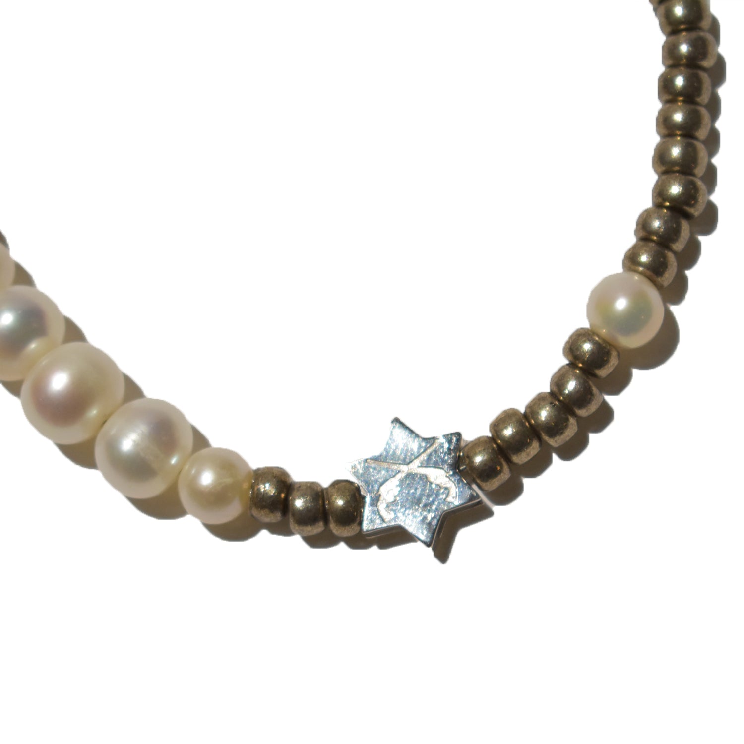 画像をギャラリービューアに読み込む, FRESH WATER PEARL BRASS BRACELET