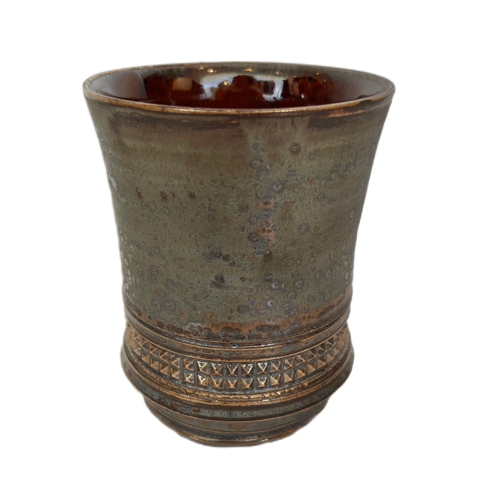 Load image into Gallery viewer, SHIRO HAMANAKA CERAMIC CUP LEOPARD STUDS SHP029