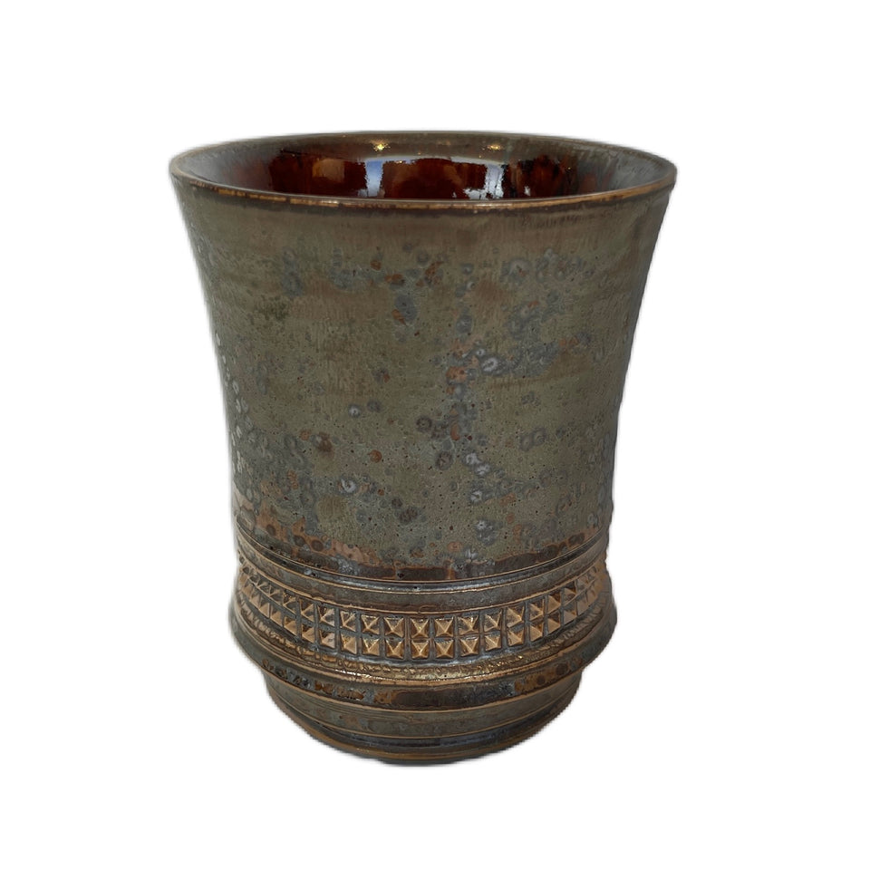 Load image into Gallery viewer, SHIRO HAMANAKA CERAMIC CUP LEOPARD STUDS SHP029