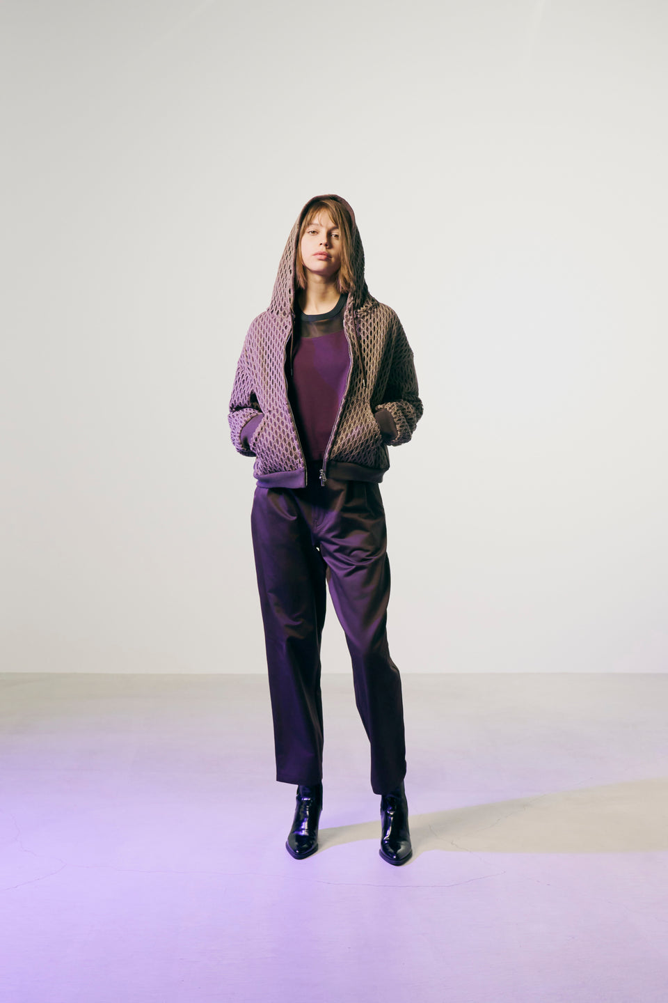 画像をギャラリービューアに読み込む, WOMENS CROSSGUN EMBROIDERY LACE HOODIE / BLACK
