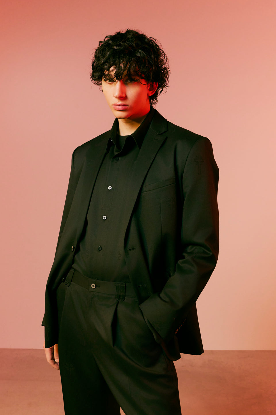 画像をギャラリービューアに読み込む, LIMITED EDITION CROSS JACQUARD CROSS CRYSTAL JACKET / BLACK