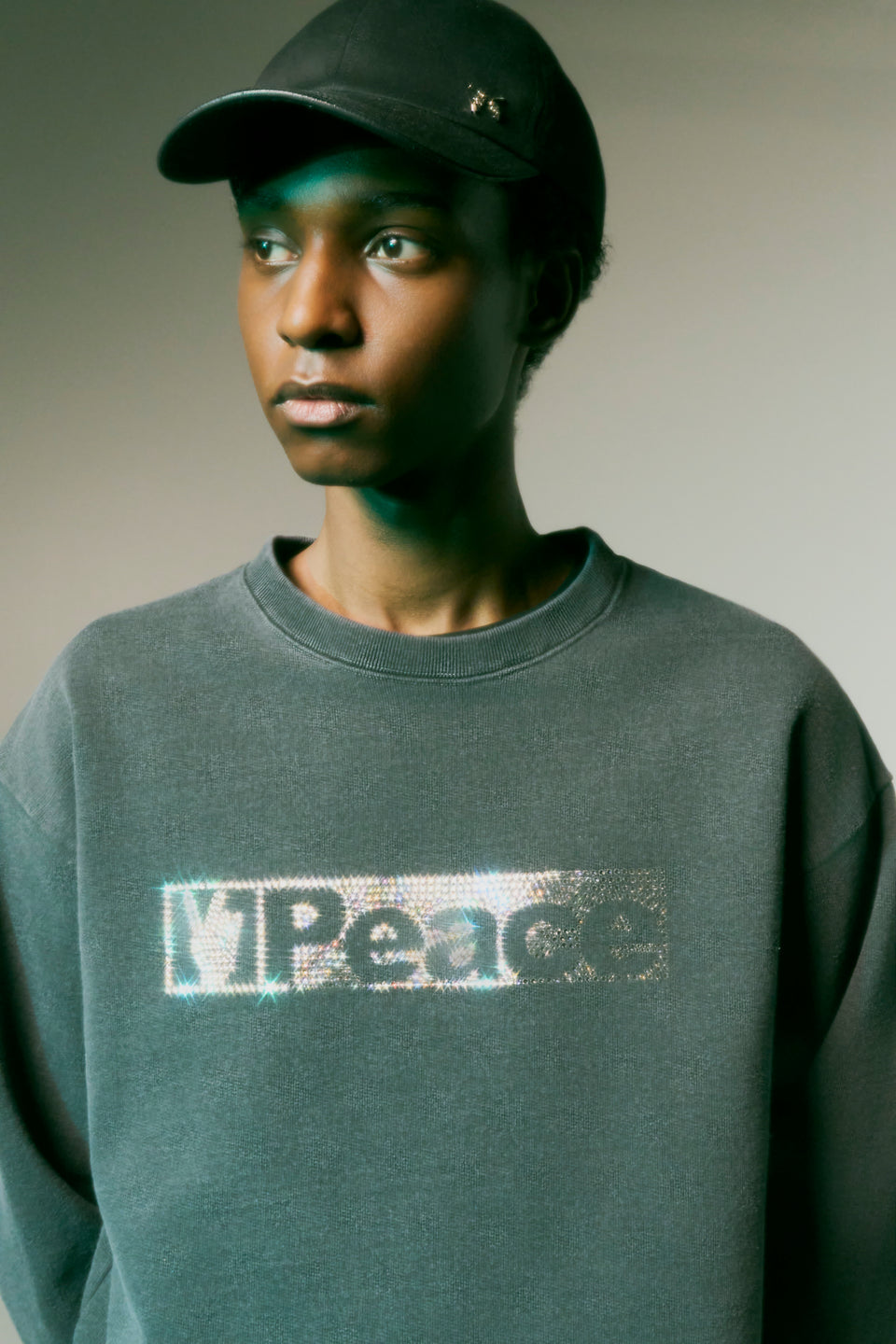 画像をギャラリービューアに読み込む, PEACE CRYSTAL SWEATER / BLACK