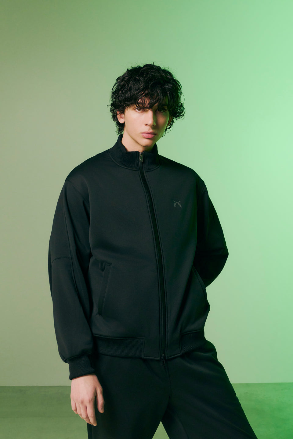 将图片加载到图库查看器，WarmdArt® FLEECE TRACK JACKET / BLACK