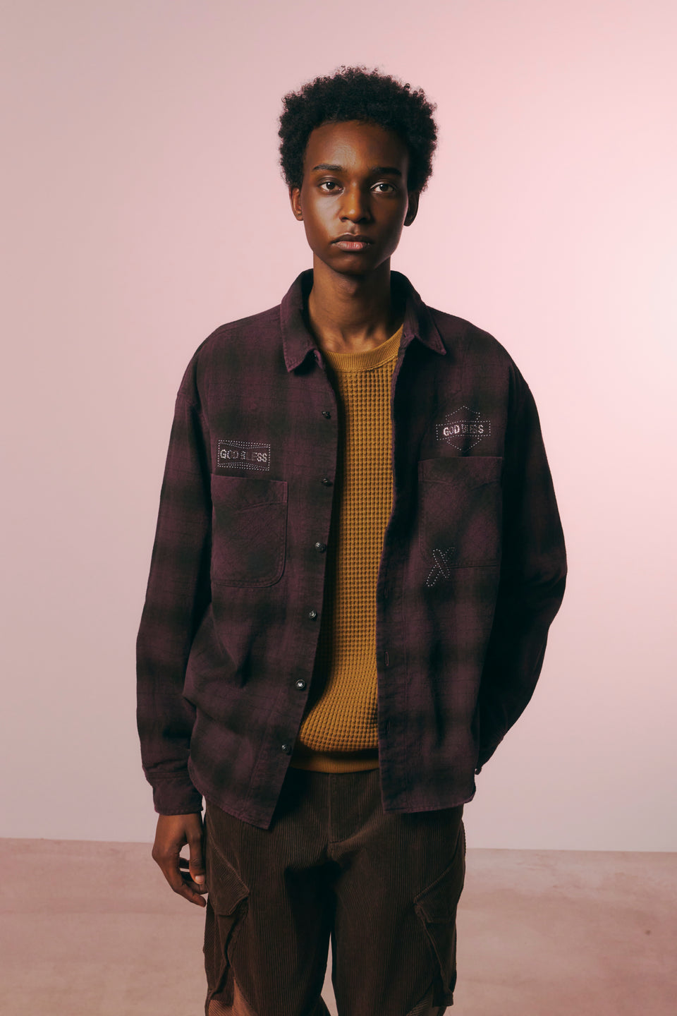 画像をギャラリービューアに読み込む, SHGGY CHECK SHIRT CRYSTAL / BURGUNDY