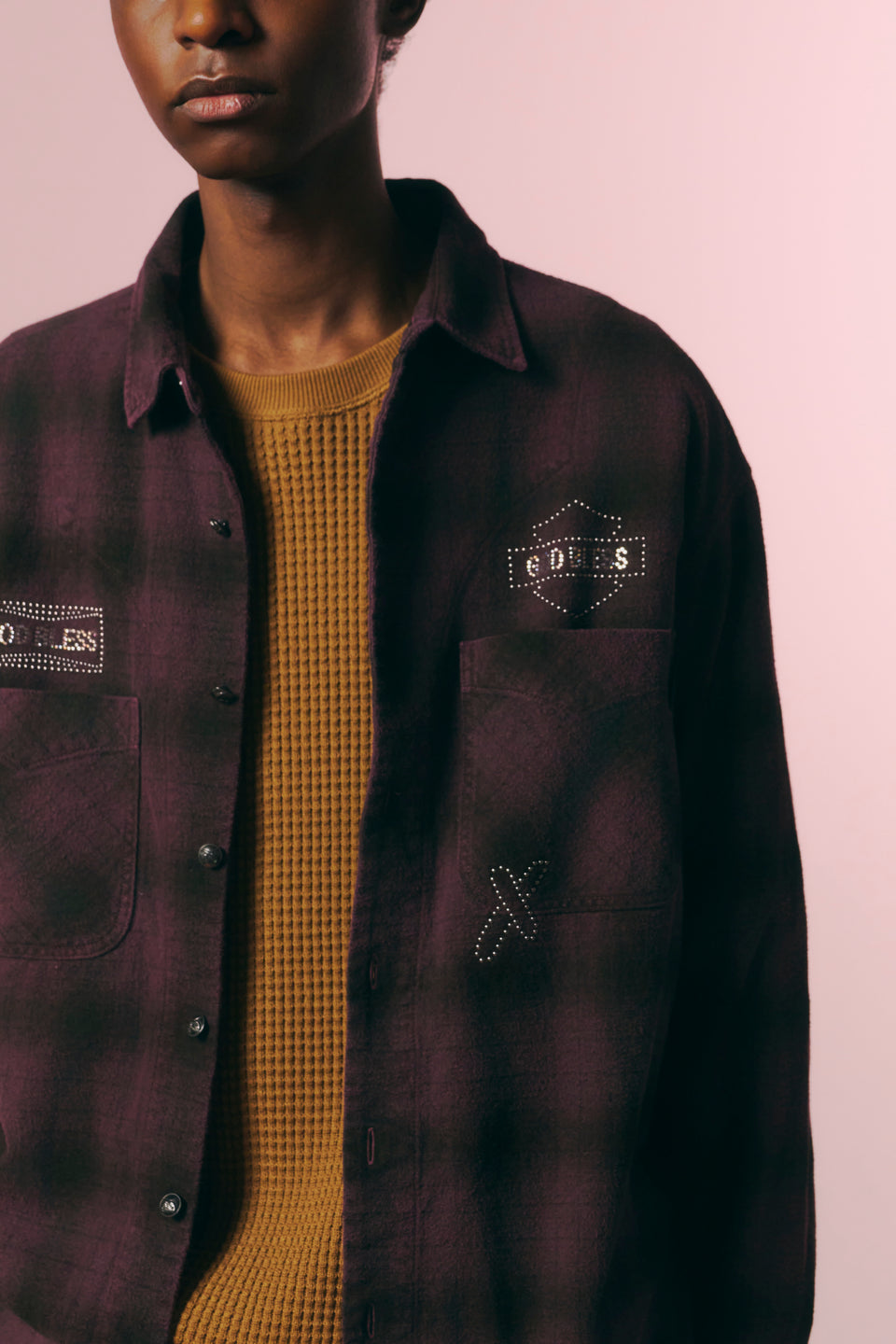 画像をギャラリービューアに読み込む, SHGGY CHECK SHIRT CRYSTAL / BURGUNDY