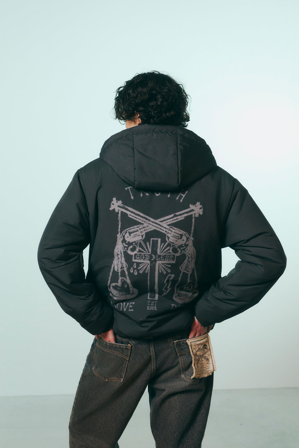 将图片加载到图库查看器，CROSS INKJET PRINT HOODIE / GRAY