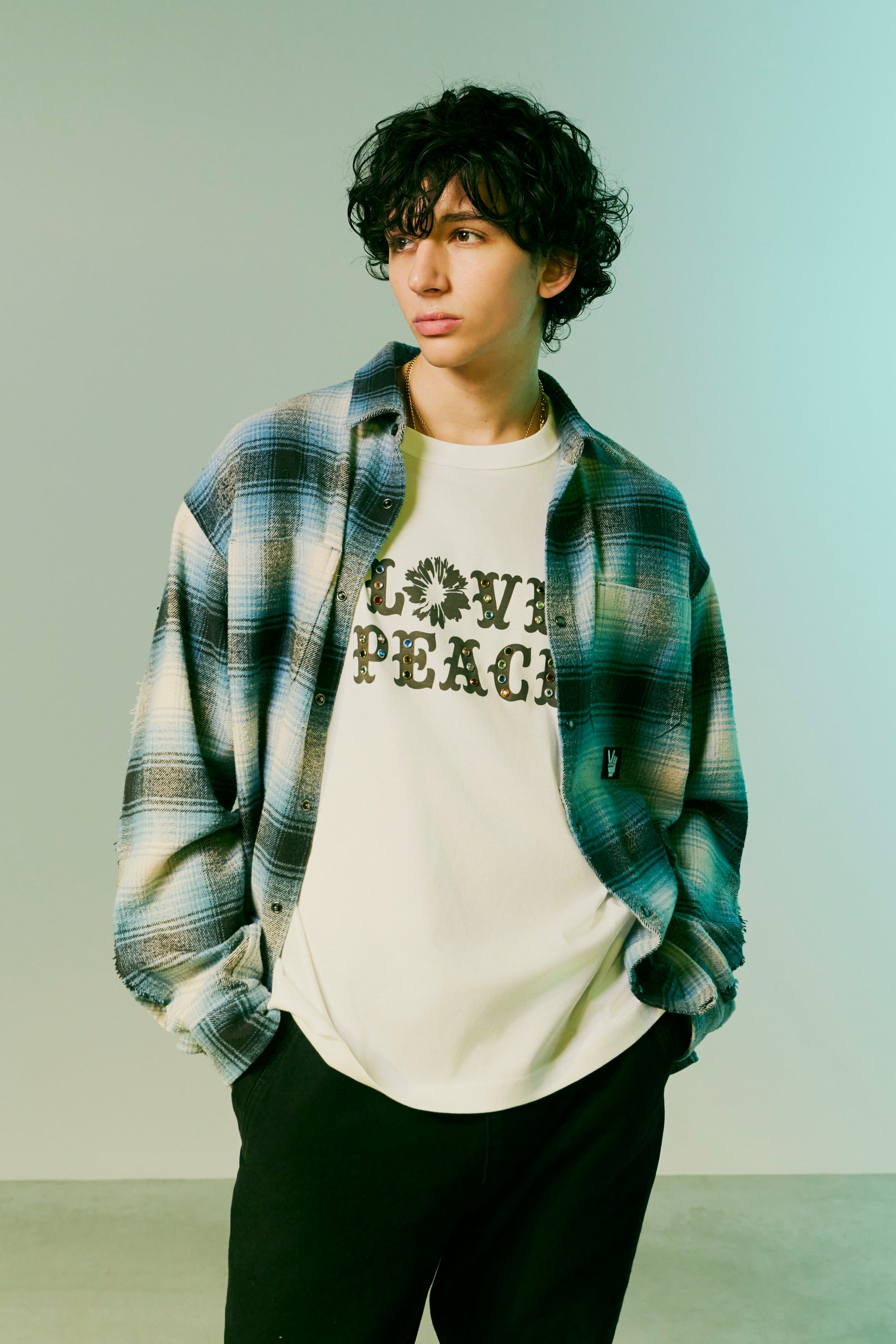 画像をギャラリービューアに読み込む, LIMITED EDITION COTTON SILK CHECK SHIRT / SAX BLUE