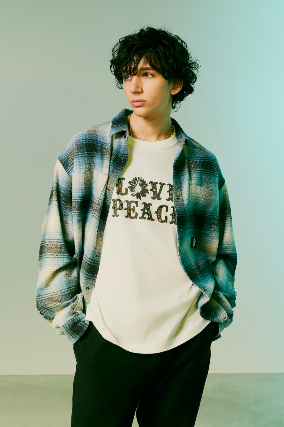 画像をギャラリービューアに読み込む, LIMITED EDITION COTTON SILK CHECK SHIRT / SAX BLUE