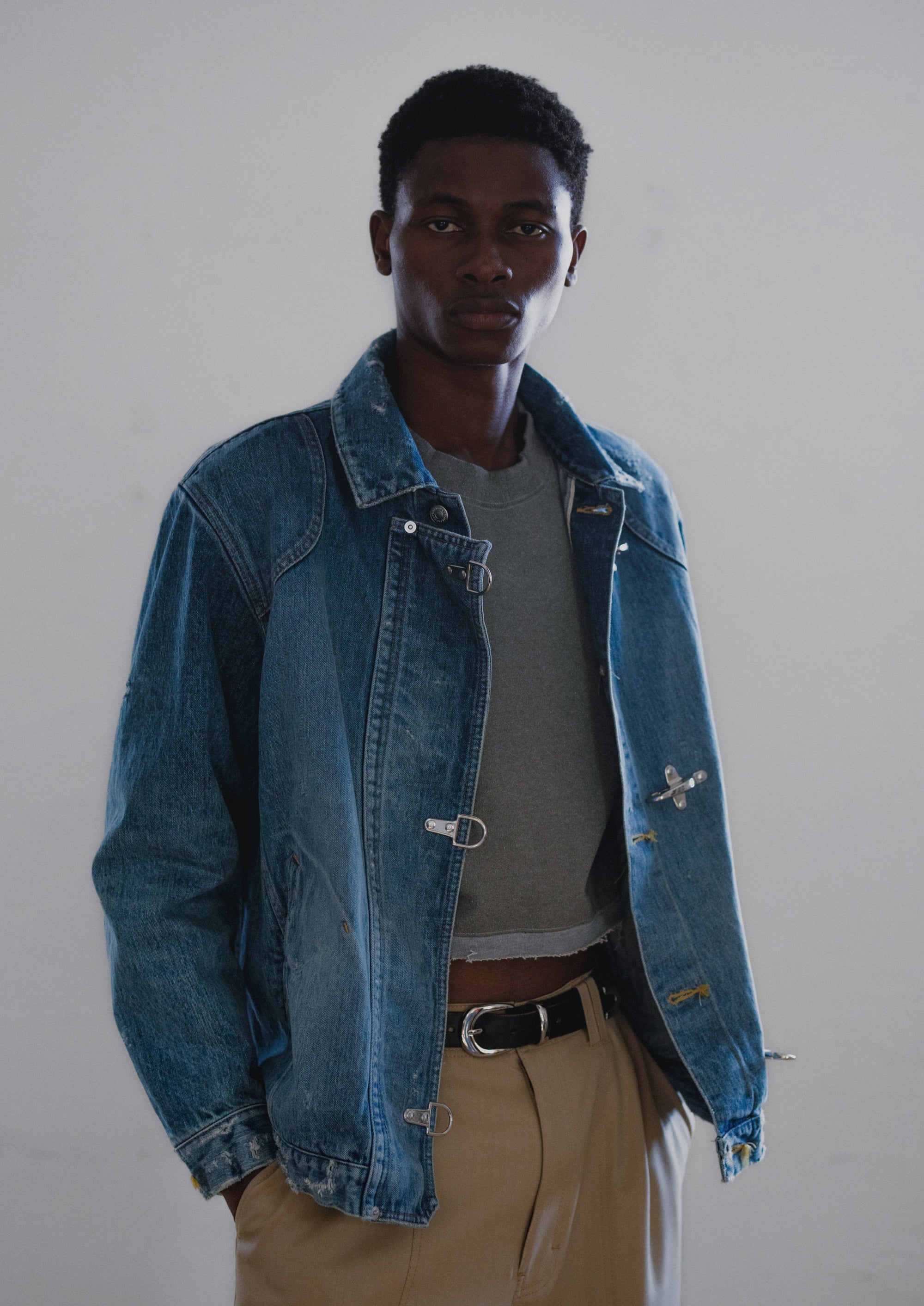 Load image into Gallery viewer, 14oz DENIM JACKET CRYSTAL / INDIGO