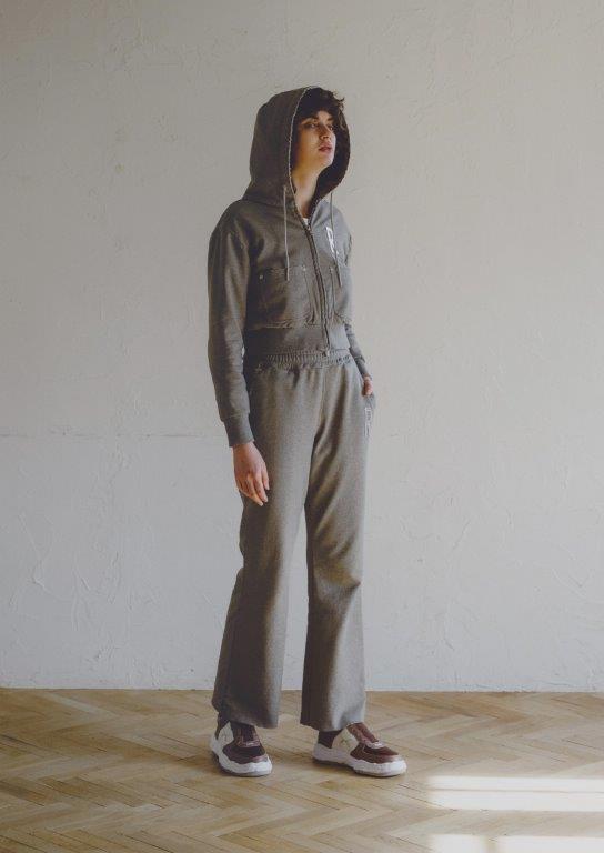 将图片加载到图库查看器，WOMEN LAME FLEECY HOODIE / GRAY