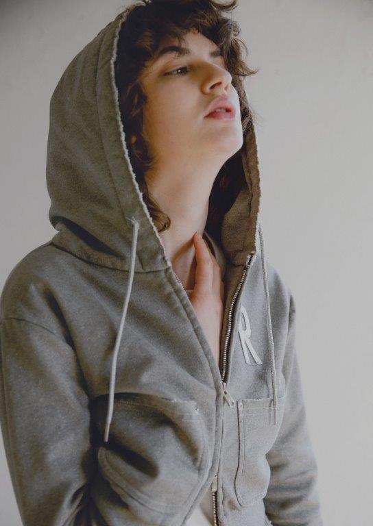 将图片加载到图库查看器，WOMEN LAME FLEECY HOODIE / GRAY