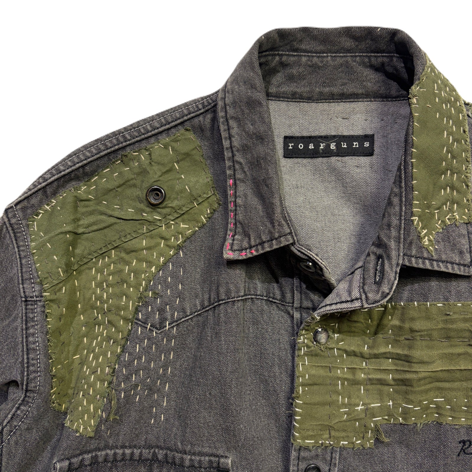 画像をギャラリービューアに読み込む, JunAle SASHIKO 8oz DENIM SHIRTS DUNKWELL / BLACK