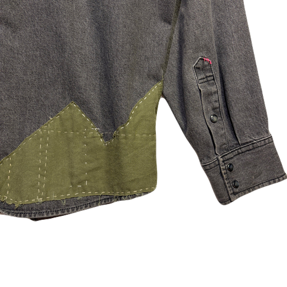 画像をギャラリービューアに読み込む, JunAle SASHIKO 8oz DENIM SHIRTS DUNKWELL / BLACK