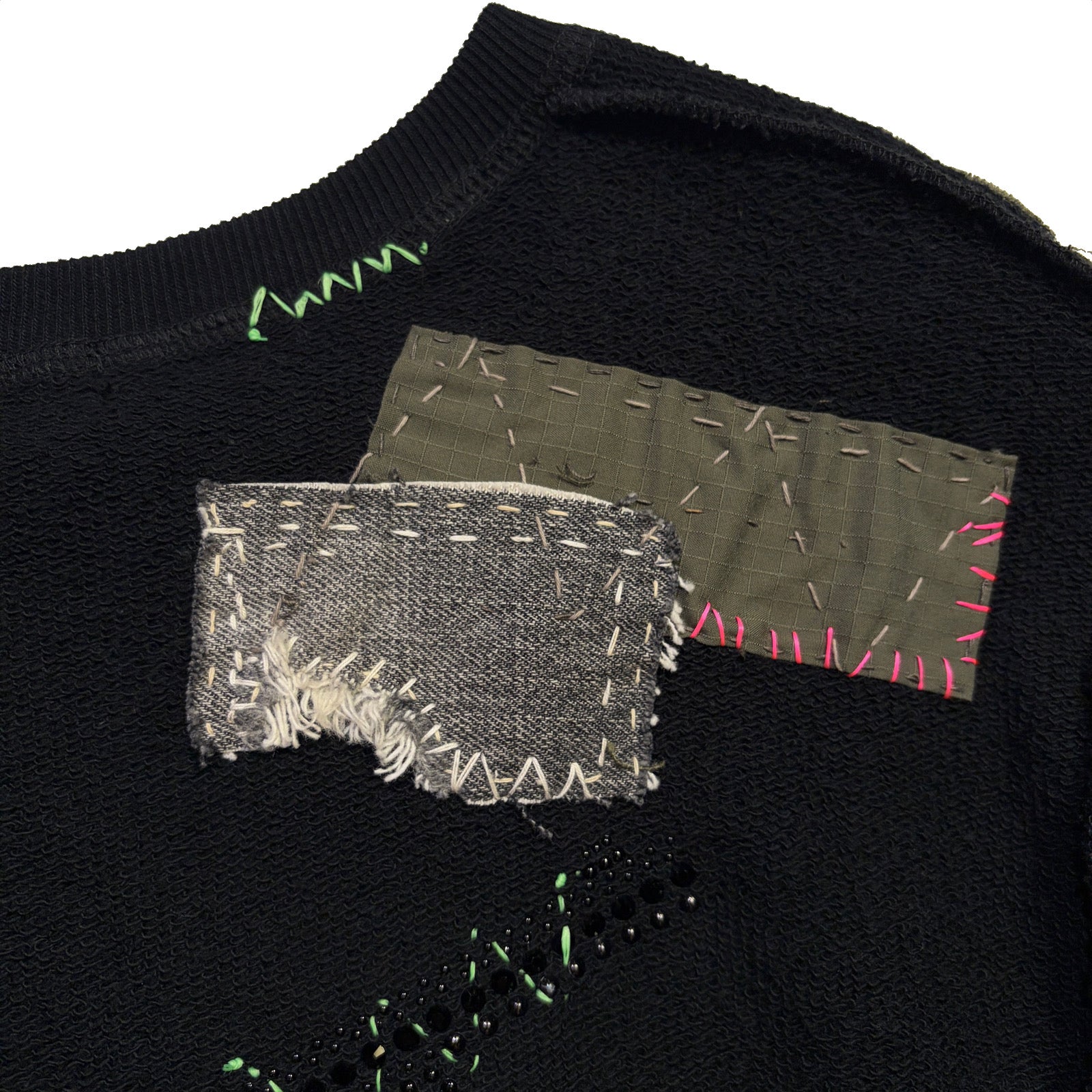 画像をギャラリービューアに読み込む, JunAle SASHIKO SWEATSHIRT CROSSGUN METAL / BLACK