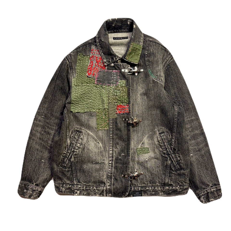 画像をギャラリービューアに読み込む, JunAle SASHIKO 14oz DENIM JACKET / BLACK