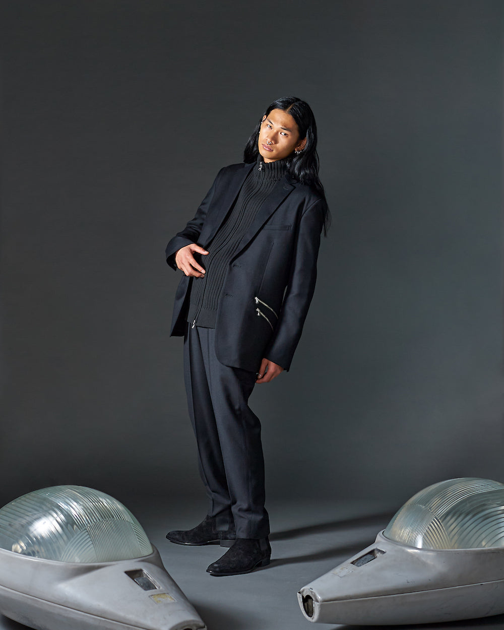 画像をギャラリービューアに読み込む, FINE WOOL TAILORED JACKET / BLACK