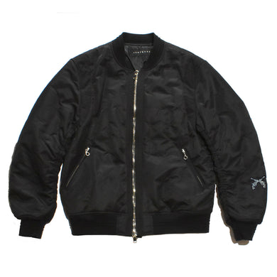 DOTS QUILT BOMBER JACKET / BLACK