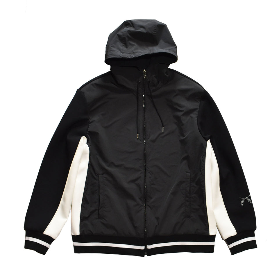 画像をギャラリービューアに読み込む, ZIP HOODIE JERSEY TAFFTA  / BLACK