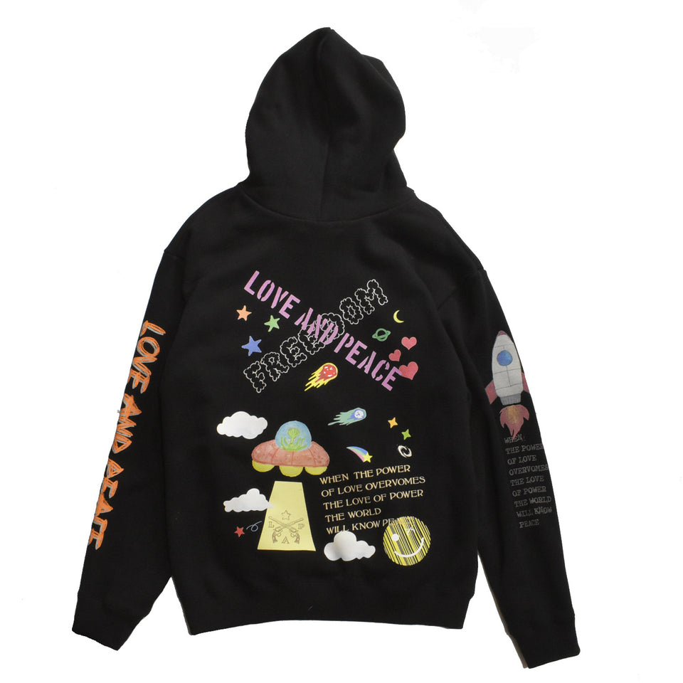将图片加载到图库查看器，DREAM PRINT PULLOVER HOODIE / BLACK