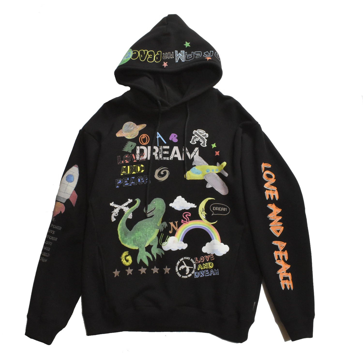 Load image into Gallery viewer, DREAM PRINT PULLOVER HOODIE / BLACK
