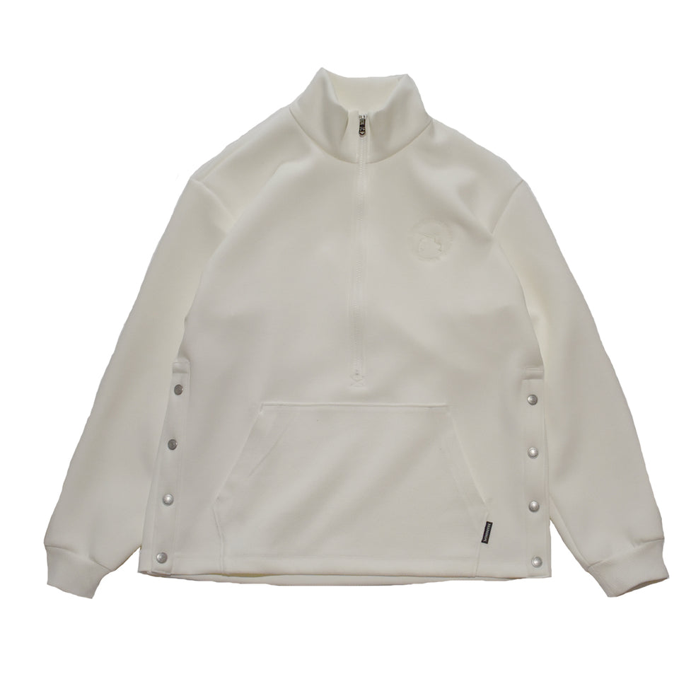 Load image into Gallery viewer, DOUBLE FACE HALF ZIP SWEAT  / WHITE