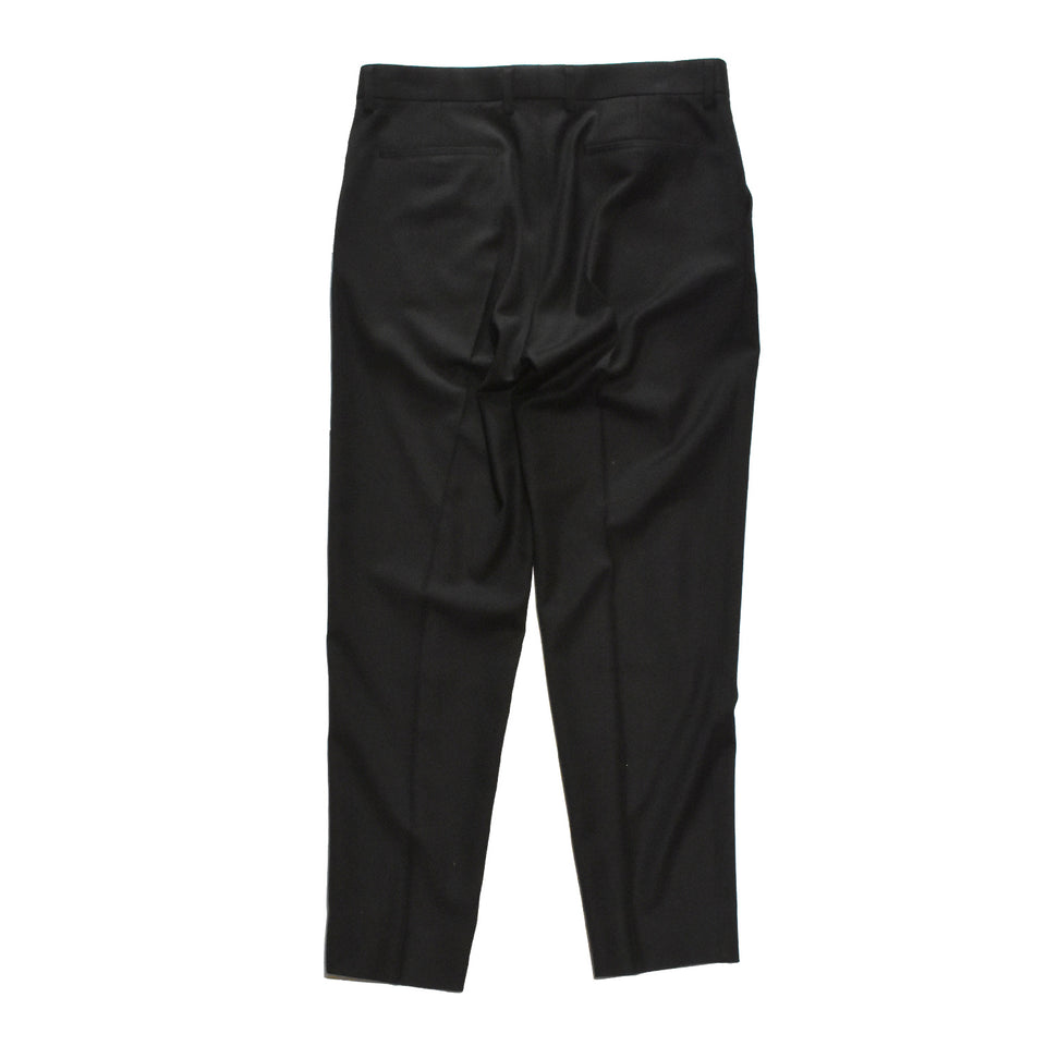 Load image into Gallery viewer, FINE WOOL TAPERED SLACKS / BLACK