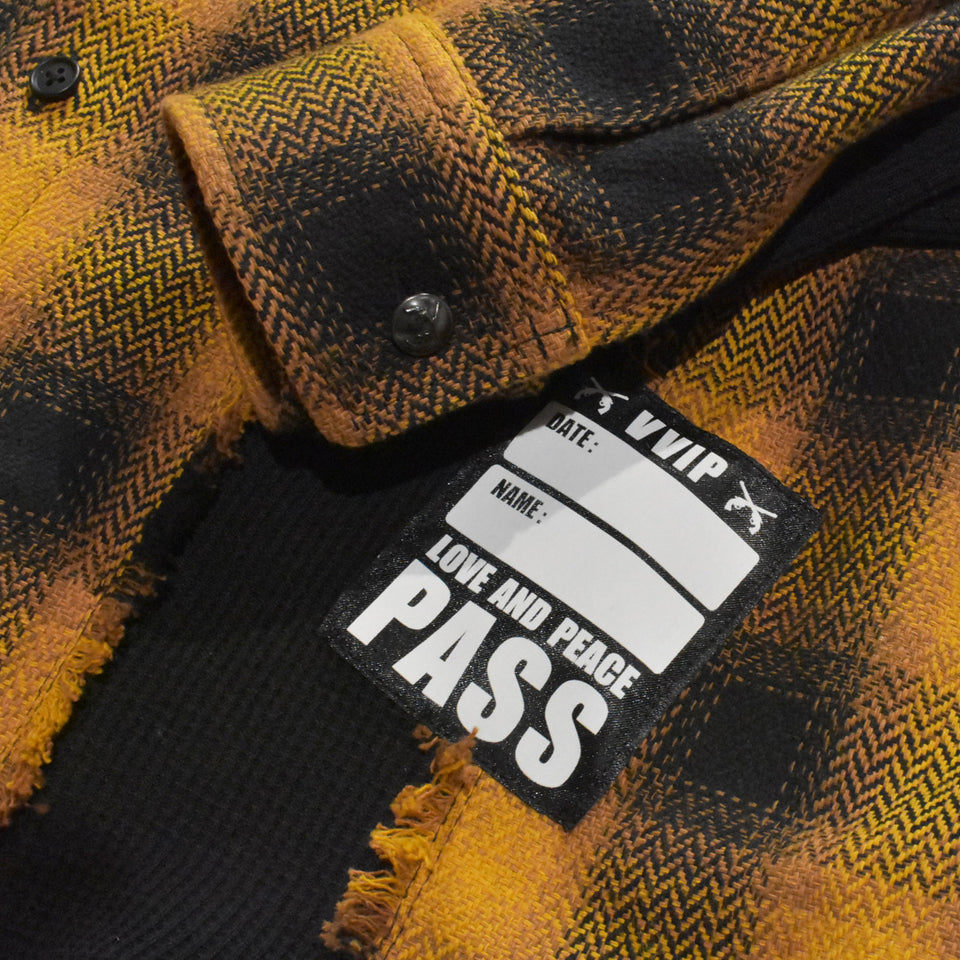 画像をギャラリービューアに読み込む, JACQUARD OMBRE CHECK SHIRT / ORANGE