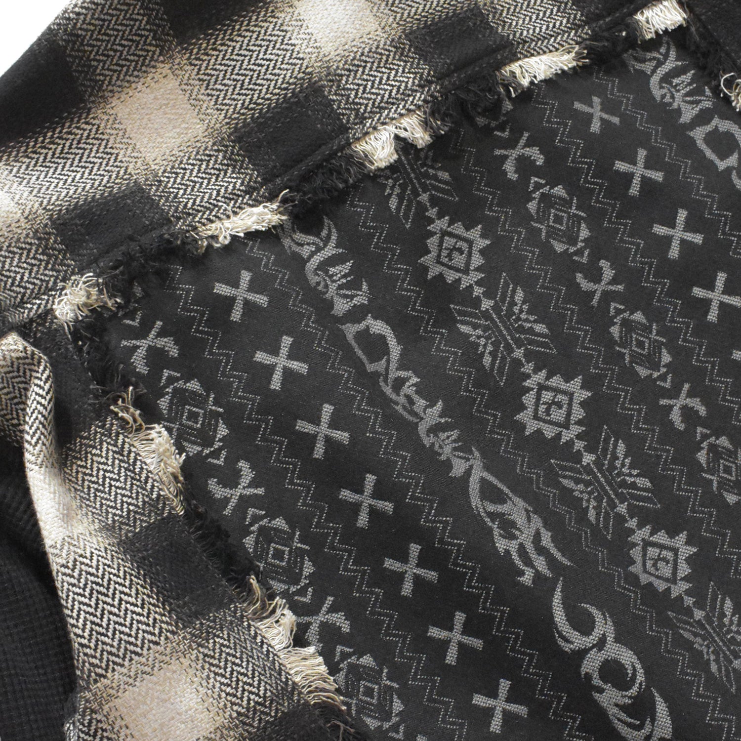 将图片加载到图库查看器，JACQUARD OMBRE CHECK SHIRT / BLACK