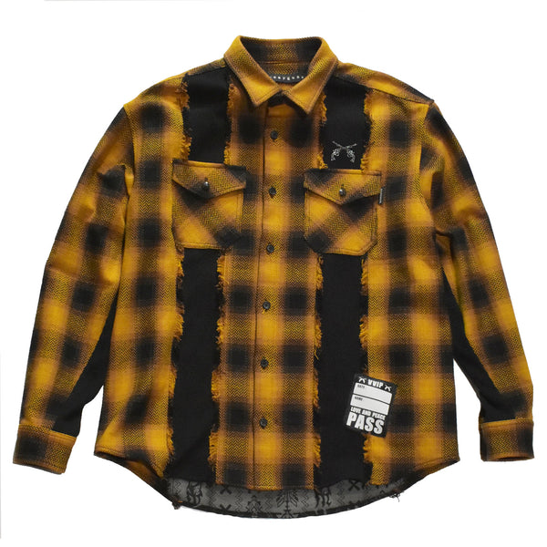 JACQUARD OMBRE CHECK SHIRT / ORANGE