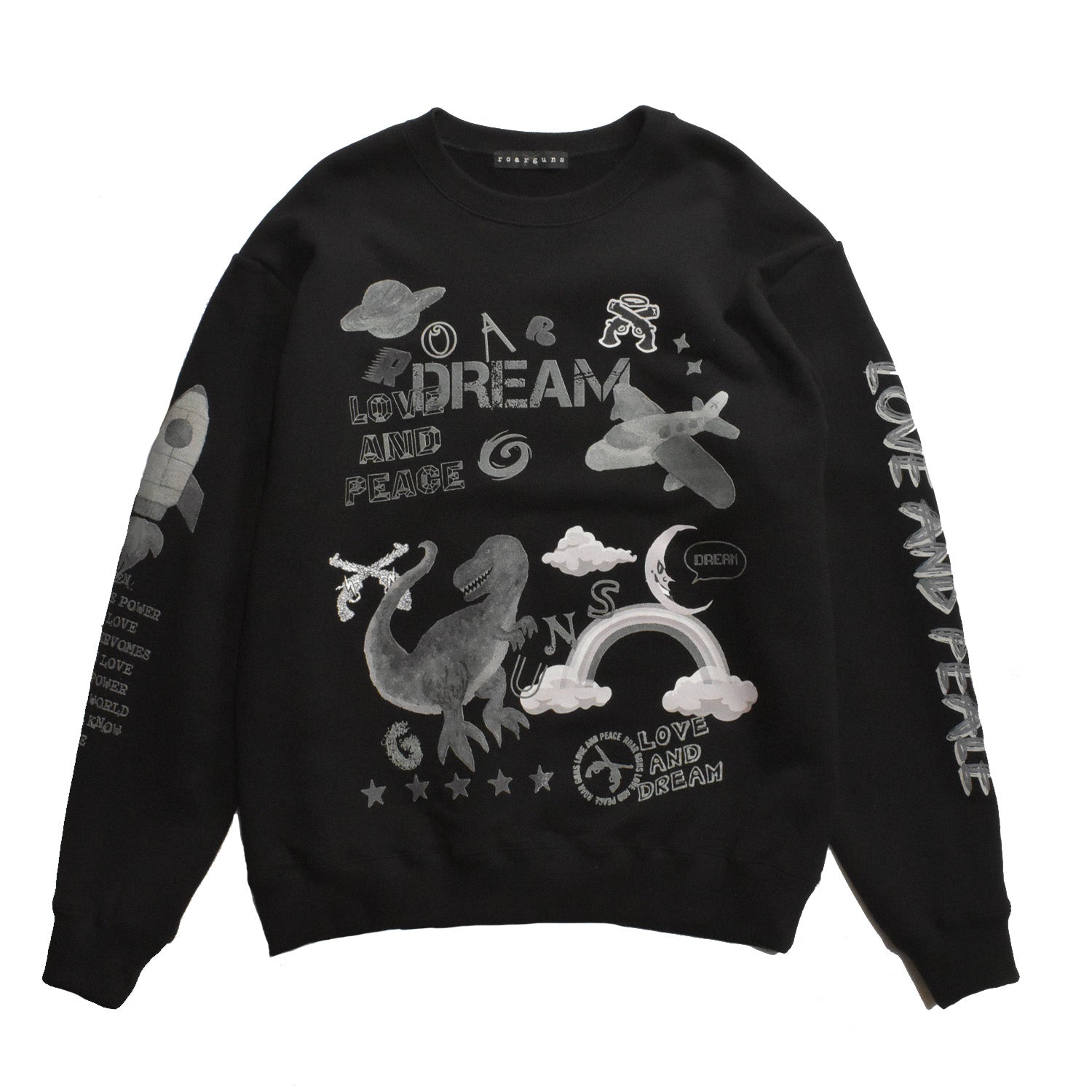 Load image into Gallery viewer, DREAM PRINT CREW NECK SWEAT / BLACK*WHITE