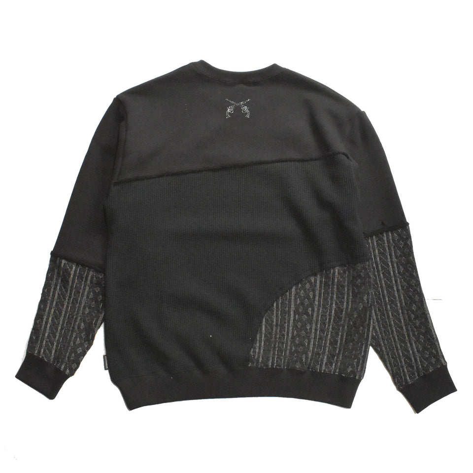 画像をギャラリービューアに読み込む, CRAZY PATTERN AZUMA WAFFLE SWEAT / BLACK