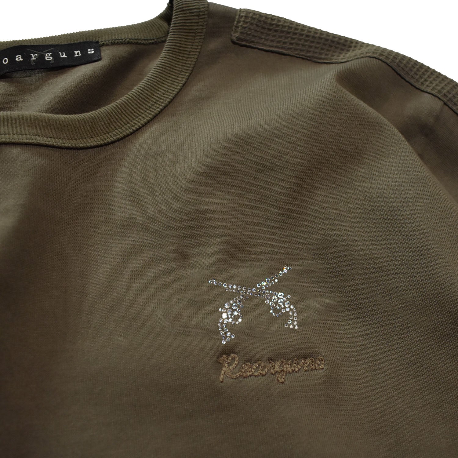 Load image into Gallery viewer, SIDE LINE CREWNECK T CRYSTAL / KHAKI