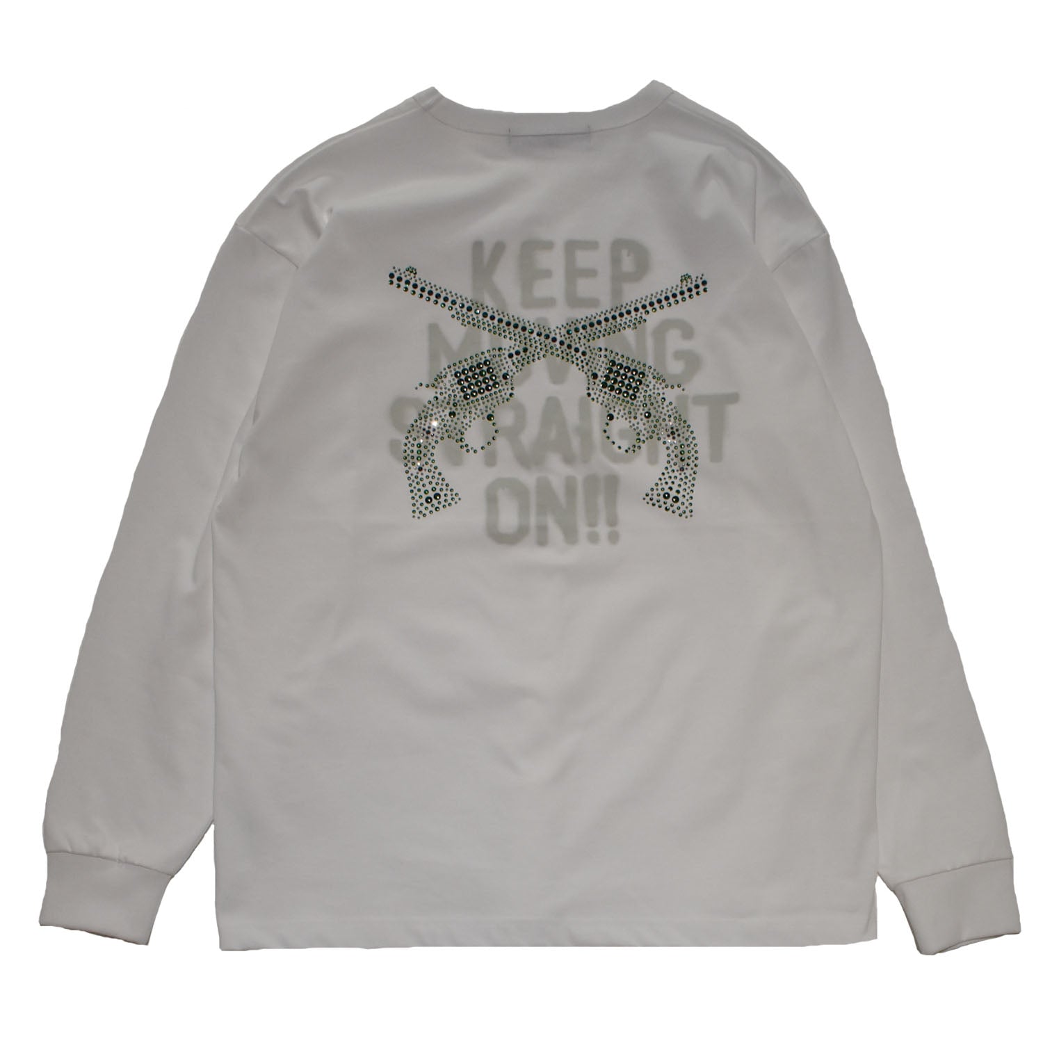 将图片加载到图库查看器，KEEP MOVING STRAIGHT ON SPRAY PRINT T / WHITE