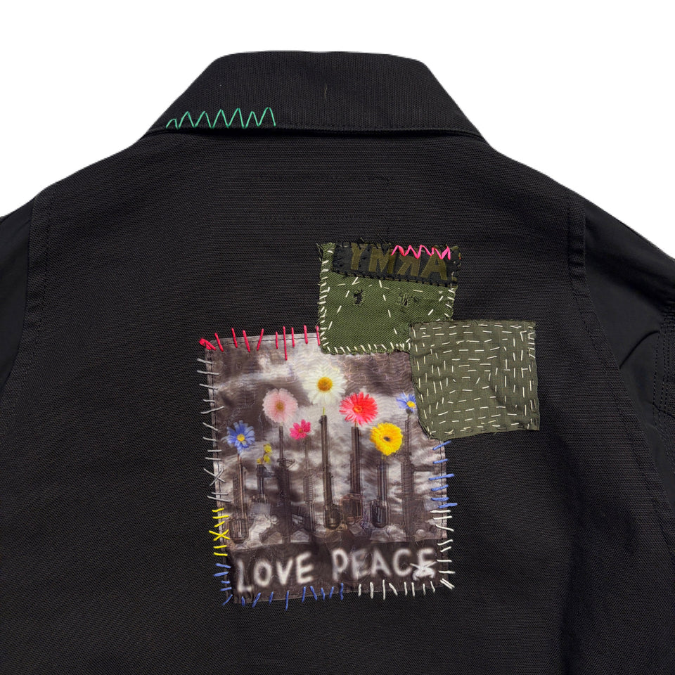 画像をギャラリービューアに読み込む, JunAle SASHIKO OXFORD STRETCH JACKET / BLACK