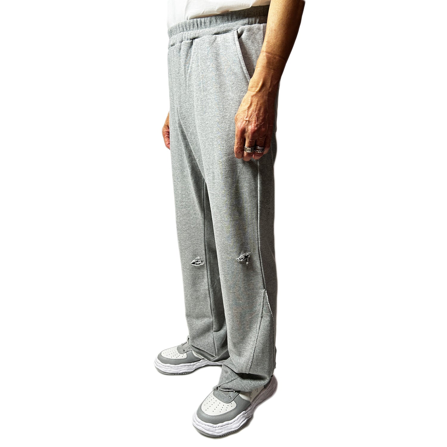 将图片加载到图库查看器，FLARE SWEAT PANTS / GRAY (MEDIUM FUKUOKA)