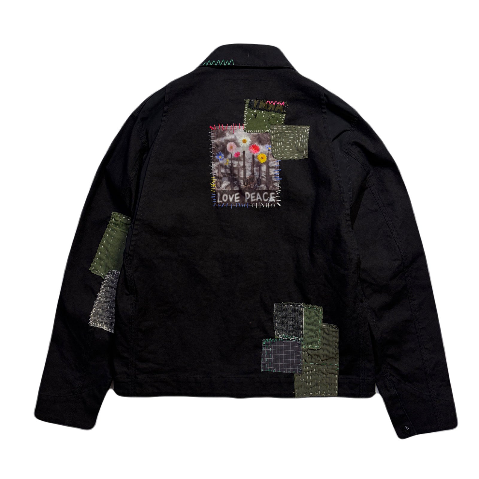 画像をギャラリービューアに読み込む, JunAle SASHIKO OXFORD STRETCH JACKET / BLACK