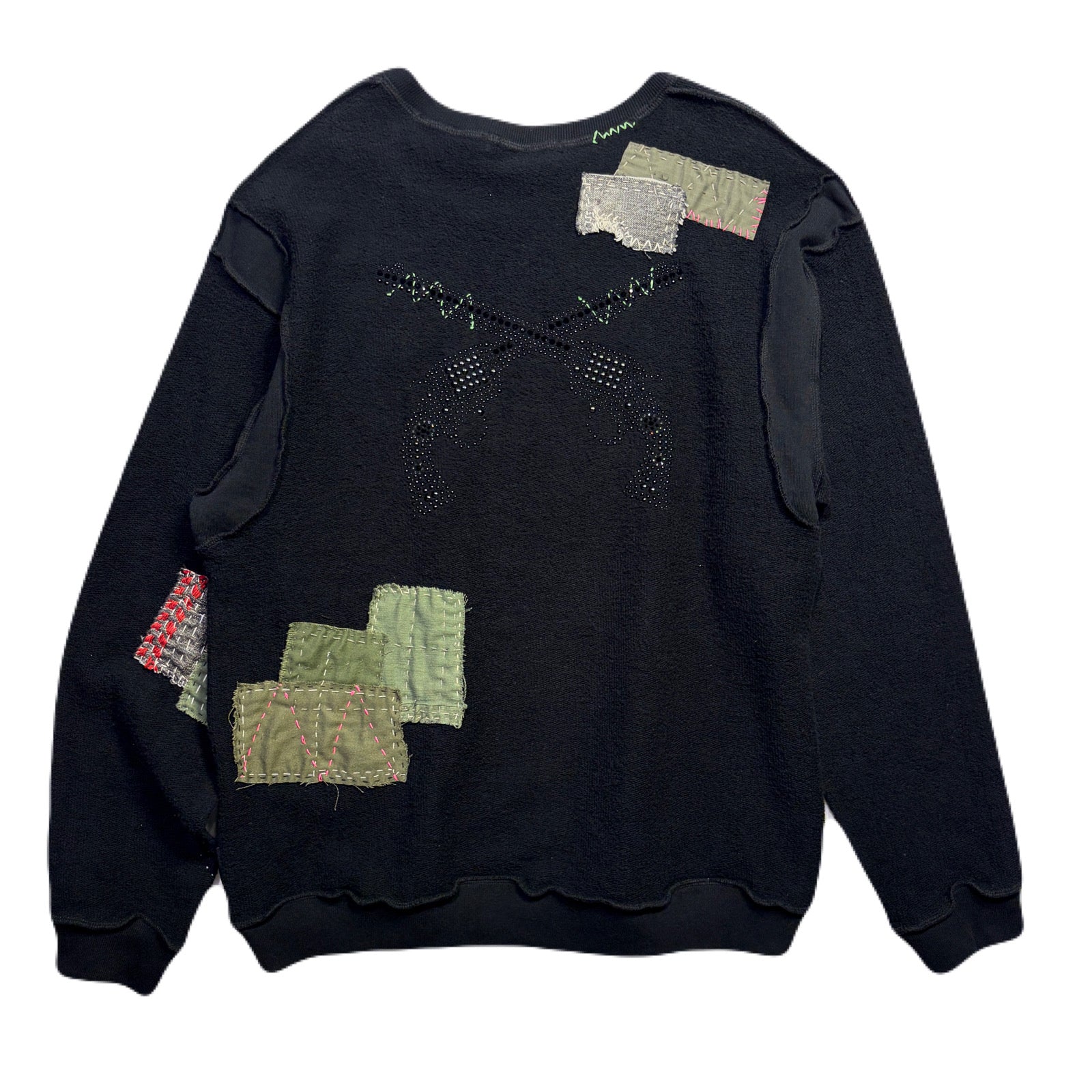 画像をギャラリービューアに読み込む, JunAle SASHIKO SWEATSHIRT CROSSGUN METAL / BLACK