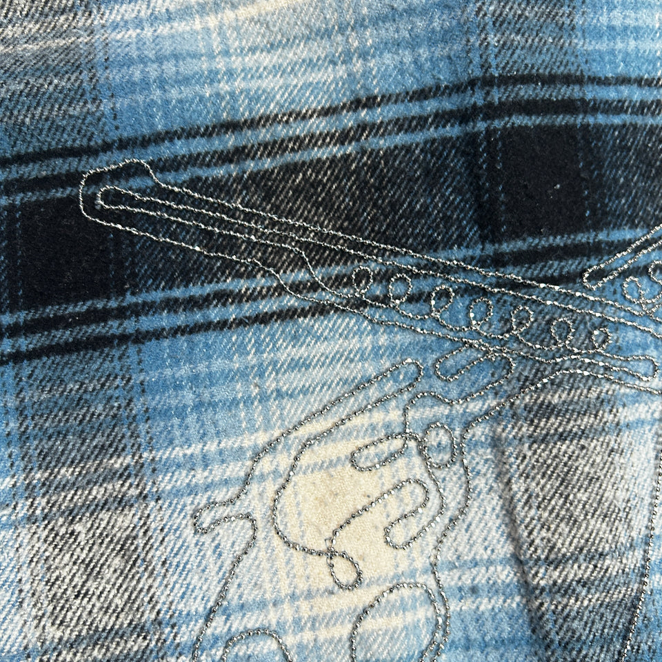画像をギャラリービューアに読み込む, LIMITED EDITION COTTON SILK CHECK SHIRT / SAX BLUE