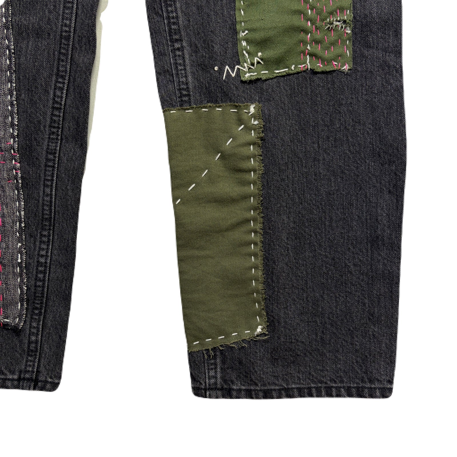 画像をギャラリービューアに読み込む, JunAle SASHIKO 12oz DENIM PANTS / BLACK